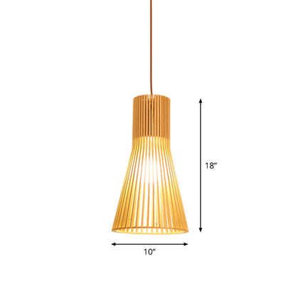 Aziatische Bamboe Hanglamp Beige Klein/Groot Hangend