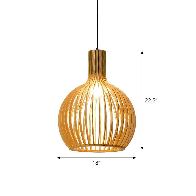 Aziatische Bamboe Hanglamp Beige Klein/Groot Hangend