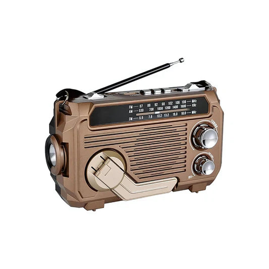 SafeWave Noodradio met Dynamo, Zonnepaneel en Powerbank – AM/FM, Zaklamp, SOS-functie en Oplaadfunctie