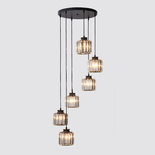 Drum Aluminium Hanglamp Eiland Modern Eenvoudig 3/5-lichts