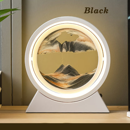 3D Bewegende Zandschilderij LED Tafellamp, Glas Zand Scene Nachtlicht, Romantisch Huisdecor