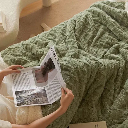 Luxe Winterdeken van Lamswol & Fleece – Extra Dik & Warm – Ademend & Zacht – Voor Slaapkamer & Woonkamer
