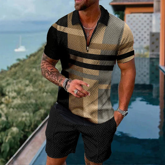 Zomerse Vintage Tweedelige Set met Smile-Print – Comfort en Stijl in Één Outfit