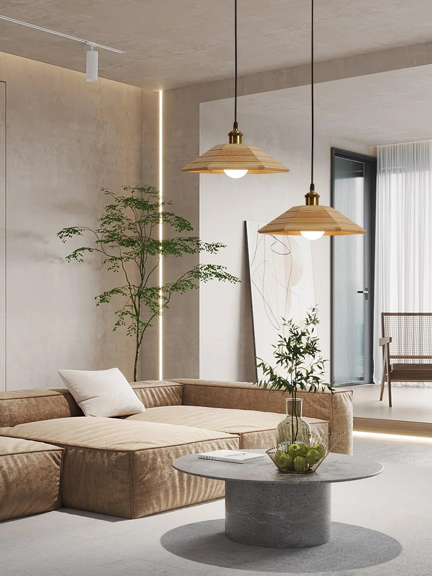 Aeyee Houten Hanglamp – Natuurlijke Warmte Lamp Stijlvolle Verlichting