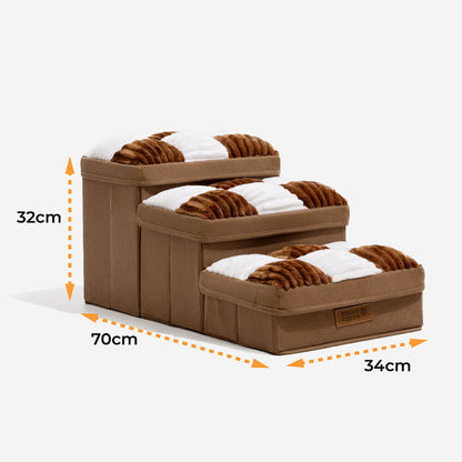 NapSteps Luxe Hondentrap met Opbergruimte – 2 of 3 Treden, Schachtdesign, Antislip & Zacht Kussen (tot 20 kg)