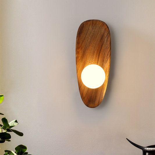 WoodGlo – Minimalistische Wandlamp van Massief Hout met LED Verlichting