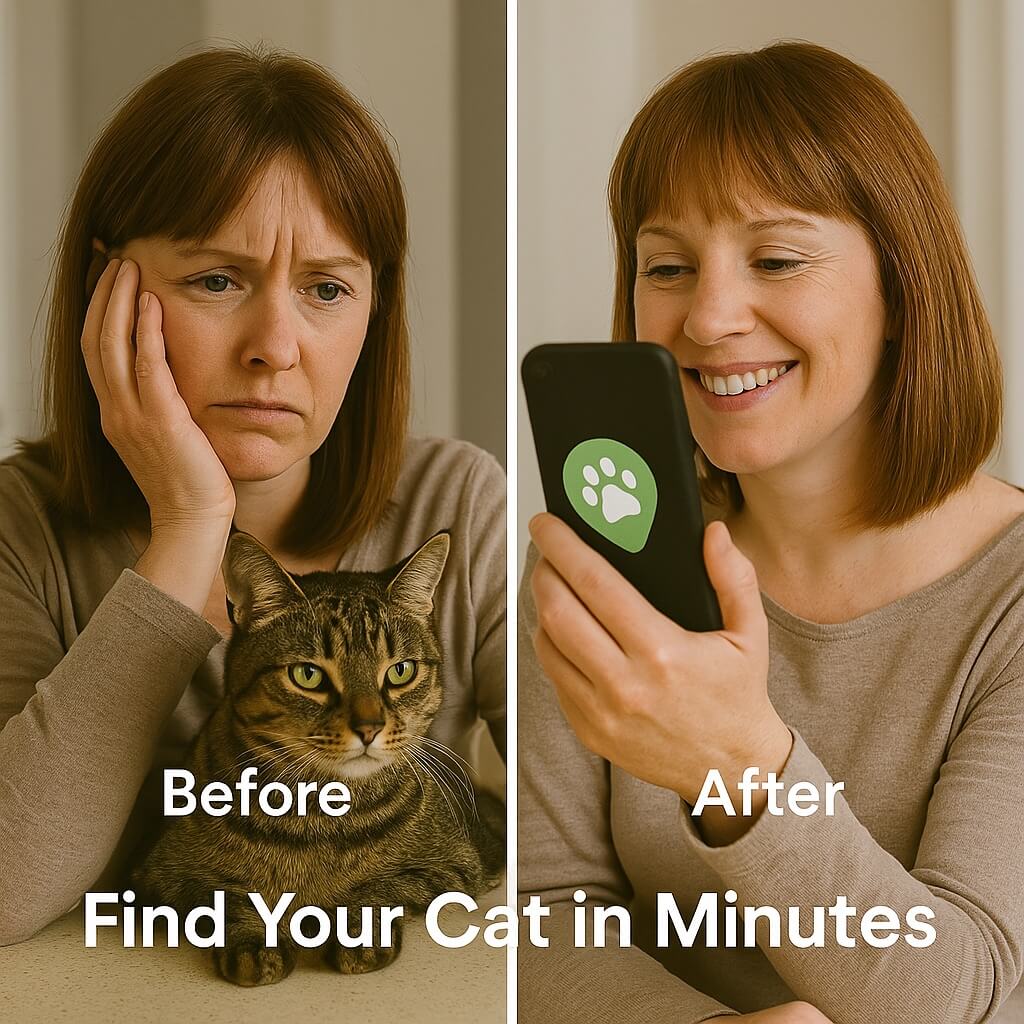 FindMyCat GPS Tracker voor Katten – Zonder Abonnement – Veiligheidszone Alarm – Waterdicht & Lichtgewicht – Tot 12 Dagen Batterijduur