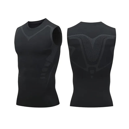 AlphaShape Afslankshirt voor Mannen – Warmtetherapie & Compressie Vest – Vetverbranding & Gynaecomastie Correctie – Ademend & Onzichtbaar Onder Kleding