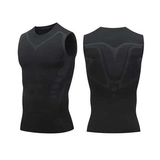 AlphaShape Afslankshirt voor Mannen – Warmtetherapie & Compressie Vest – Vetverbranding & Gynaecomastie Correctie – Ademend & Onzichtbaar Onder Kleding