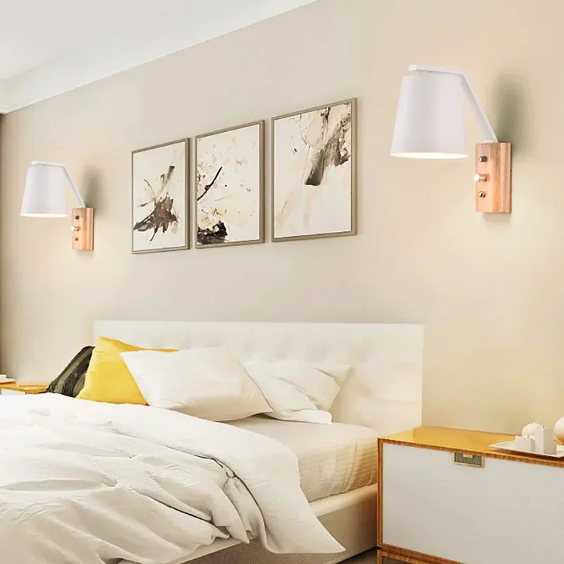 WoodFlex - Moderne Houten Wandlamp met Draaibare Arm