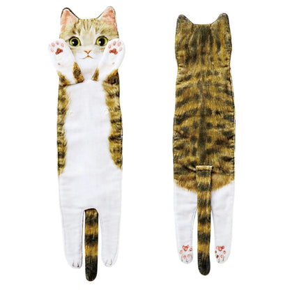 Grappige Kat Handdoekjes Badkamer Handdoek Met Hangende Lussen Snel Droog