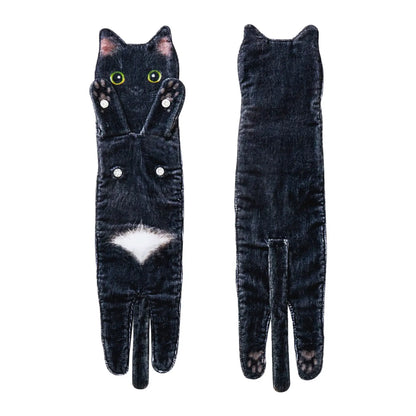 Grappige Kat Handdoekjes Badkamer Handdoek Met Hangende Lussen Snel Droog