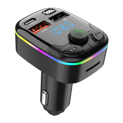 Bluetooth FM Transmitter Auto – MP3 Speler met Dubbele USB, 3.1A Snellader – Ondersteuning TF/USB – CVC Ruisonderdrukking – 12V/24V