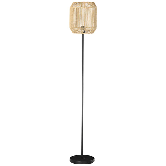 Moderne Staande Vloerlamp – Handgeweven Papieren Lampenkap – E27 Fitting – 164 cm – Voor Woonkamer & Slaapkamer