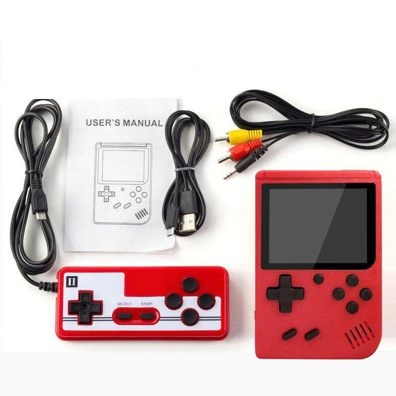 Retro Spelconsole 400 Spellen - 3 Inch Scherm - Oplaadbare Batterij - TV Aansluiting - Draagbare Game Console - Zwart/Wit/Rood/Blauw