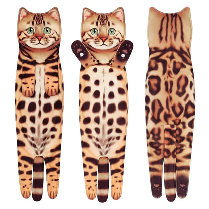 Grappige Kat Handdoekjes Badkamer Handdoek Met Hangende Lussen Snel Droog