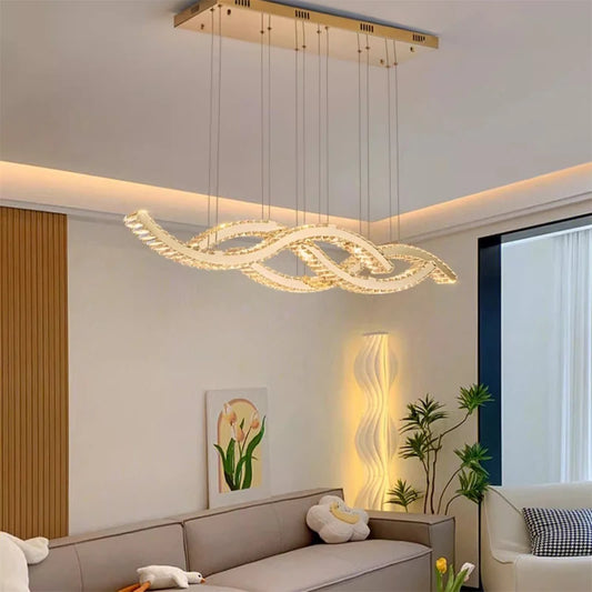 Eetkamer Glans Afstandsbediening Dimbare Hanglampen Luxe K9 Kristal Hang Kroonluchter