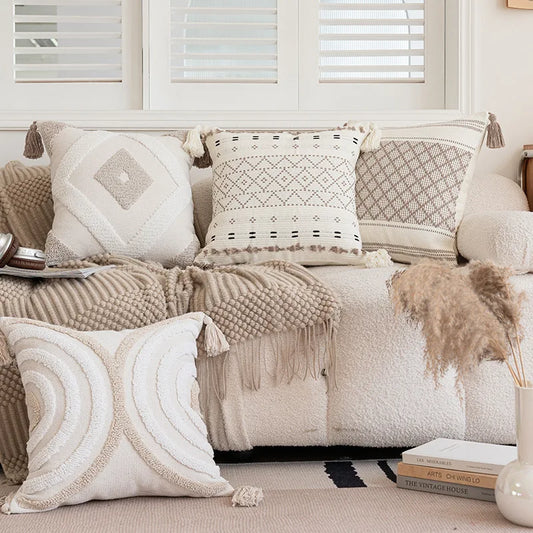 Battilo luxe kussensloop met kwastjes zachte katoenen kussensloop Boho decoratief sierkussen