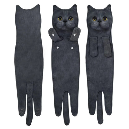 Grappige Kat Handdoekjes Badkamer Handdoek Met Hangende Lussen Snel Droog