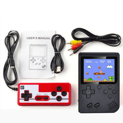 Retro Spelconsole 400 Spellen - 3 Inch Scherm - Oplaadbare Batterij - TV Aansluiting - Draagbare Game Console - Zwart/Wit/Rood/Blauw