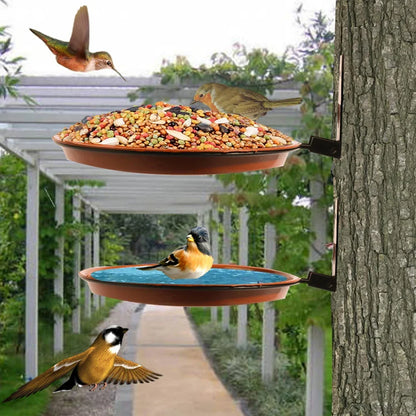 Hangende Vogelvoederschaal & Vogelbad – Weerbestendig – 2 of 3 Lagen – Voor Tuin, Balkon of Railing – PP & IJzer – Voor Wilde Vogels