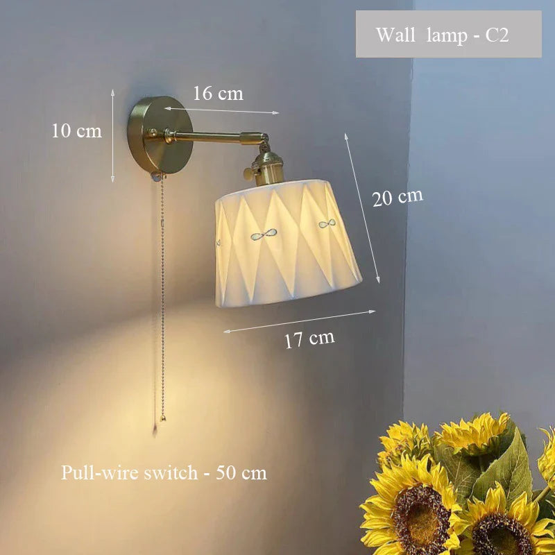 ZenGlow - Japanse Retro Wandlamp met Trekschakelaar