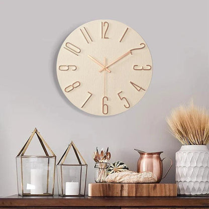 Houten wandklok - Scandinavische stijl