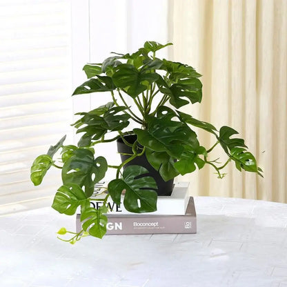 Kunst Monstera 40 cm in sierpot zwart