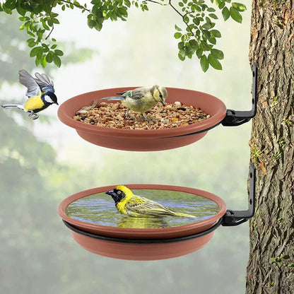 Hangende Vogelvoederschaal & Vogelbad – Weerbestendig – 2 of 3 Lagen – Voor Tuin, Balkon of Railing – PP & IJzer – Voor Wilde Vogels