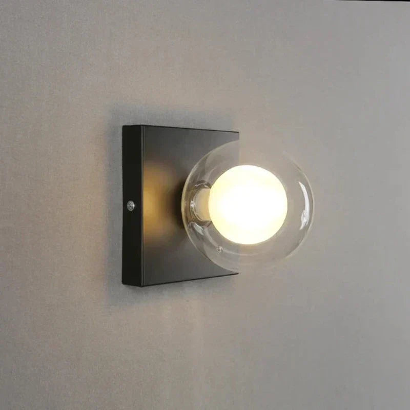 BrightSquare - LED Wandlamp met Glazen Bol – Vierkante Wandverlichting