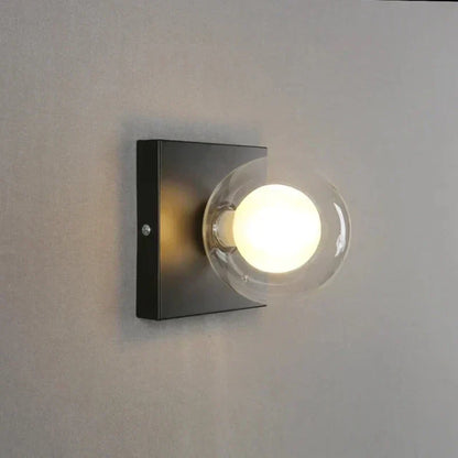 BrightSquare - LED Wandlamp met Glazen Bol – Vierkante Wandverlichting