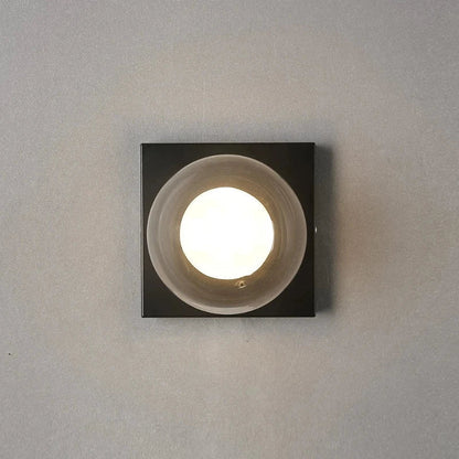 BrightSquare - LED Wandlamp met Glazen Bol – Vierkante Wandverlichting