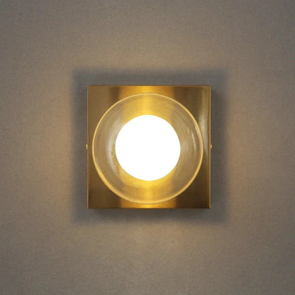 BrightSquare - LED Wandlamp met Glazen Bol – Vierkante Wandverlichting