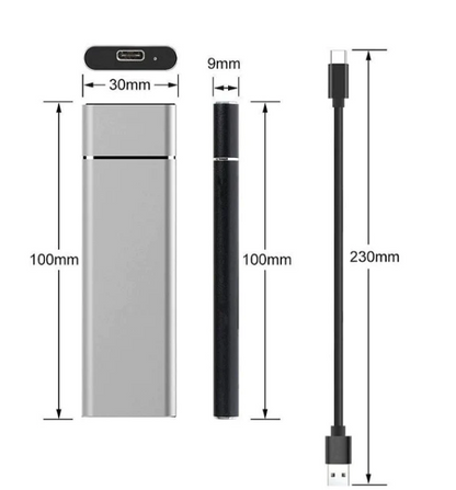 DataFlow Externe SSD – Tot 8TB – Supersnelle USB-C Gegevensoverdracht – Waterbestendig & Compact – Voor Mac, Windows & Android