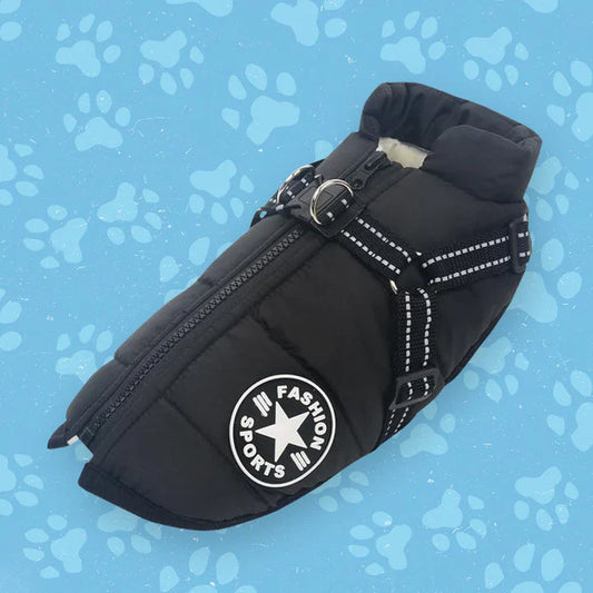 Warme Winterjas voor Honden met Ingebouwde Harnas – Bescherming tegen Kou & Koudegolven