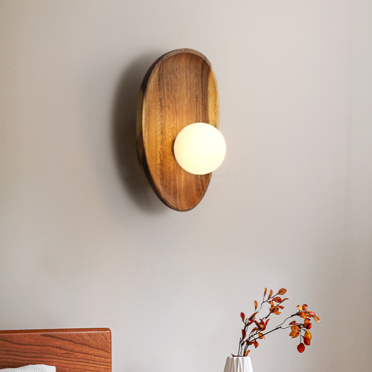 WoodGlo – Minimalistische Wandlamp van Massief Hout met LED Verlichting