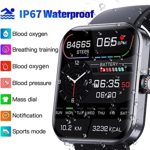 Slimme Gezondheidswatch – Activiteitstracker met Hartslagmeting, Slaap- & Bewegingsanalyse, Waterbestendig met GPS