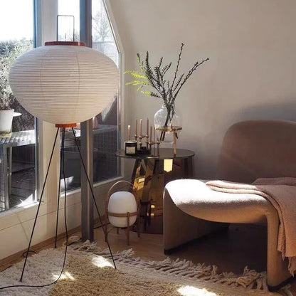 Japandi Designer Vloerlamp van Rijstpapier