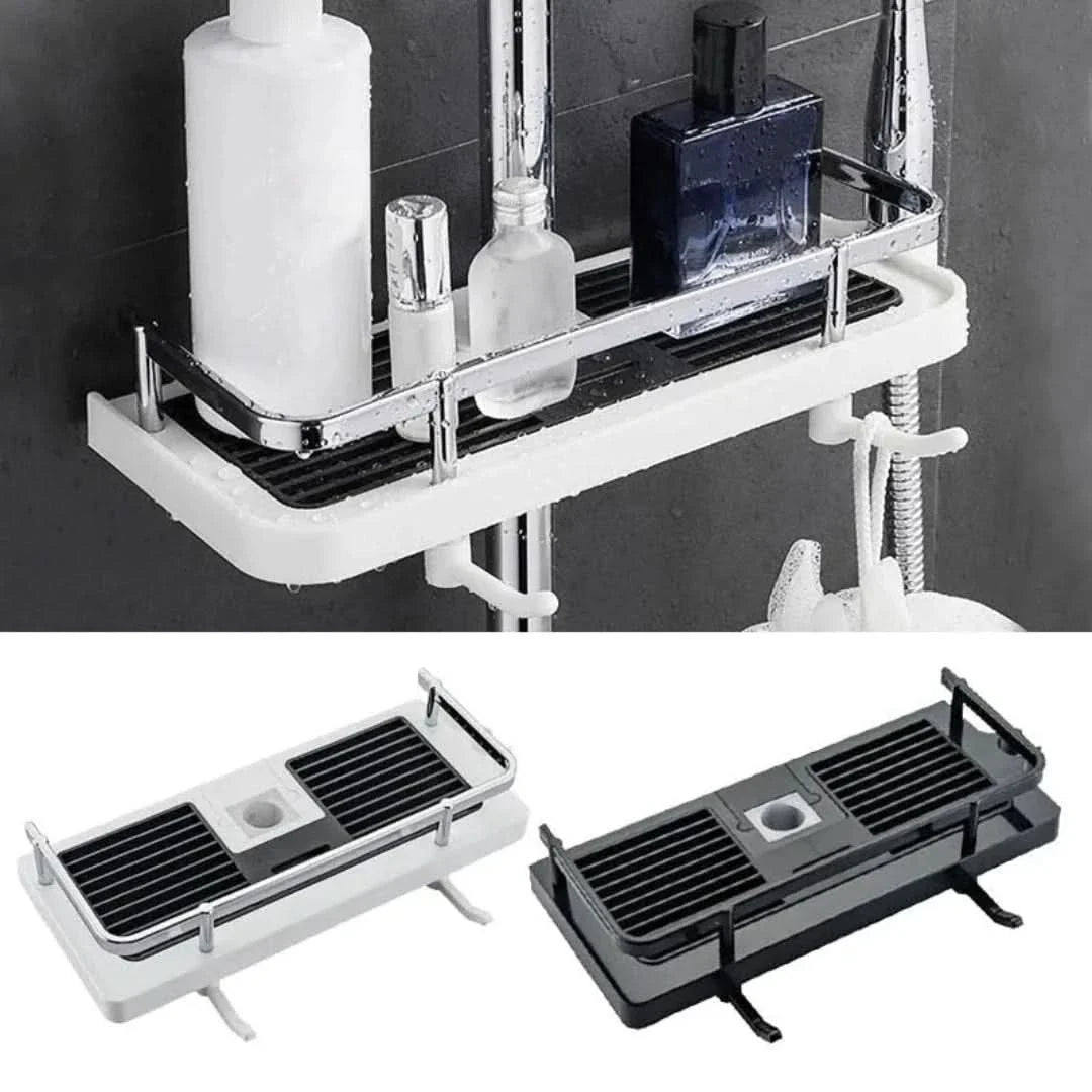 Zelfklevend Ponsvrij Opbergrek – Badkamer Wandplank zonder Boren – ABS Kunststof – 28 cm – Multifunctioneel & Ruimtebesparend