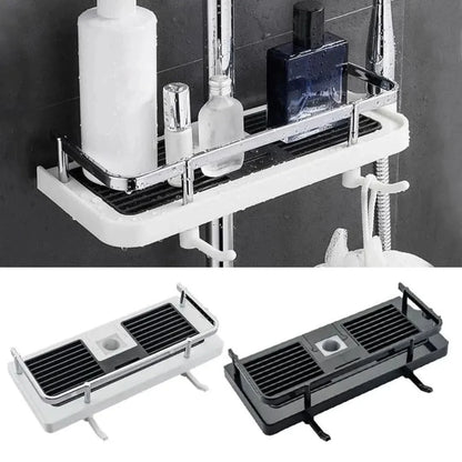 Zelfklevend Ponsvrij Opbergrek – Badkamer Wandplank zonder Boren – ABS Kunststof – 28 cm – Multifunctioneel & Ruimtebesparend