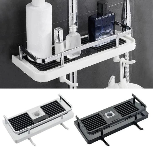 Zelfklevend Ponsvrij Opbergrek – Badkamer Wandplank zonder Boren – ABS Kunststof – 28 cm – Multifunctioneel & Ruimtebesparend