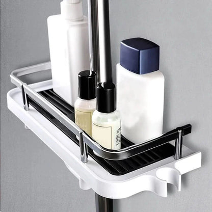 Zelfklevend Ponsvrij Opbergrek – Badkamer Wandplank zonder Boren – ABS Kunststof – 28 cm – Multifunctioneel & Ruimtebesparend