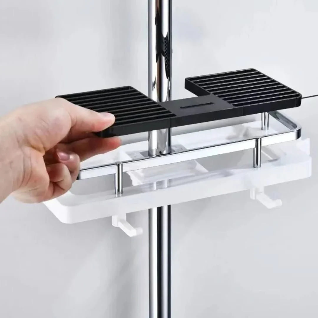 Zelfklevend Ponsvrij Opbergrek – Badkamer Wandplank zonder Boren – ABS Kunststof – 28 cm – Multifunctioneel & Ruimtebesparend